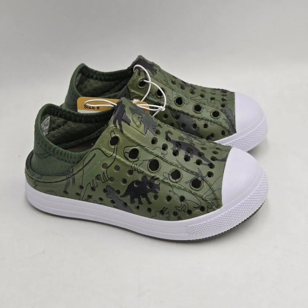 Skechers Foamies Toddler Size 8 Green Dinosaur Slip On Shoes NWT Sneakers